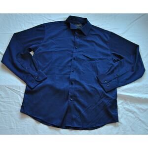 Flex Button Down Long Sleeve Shirt Blue Medium